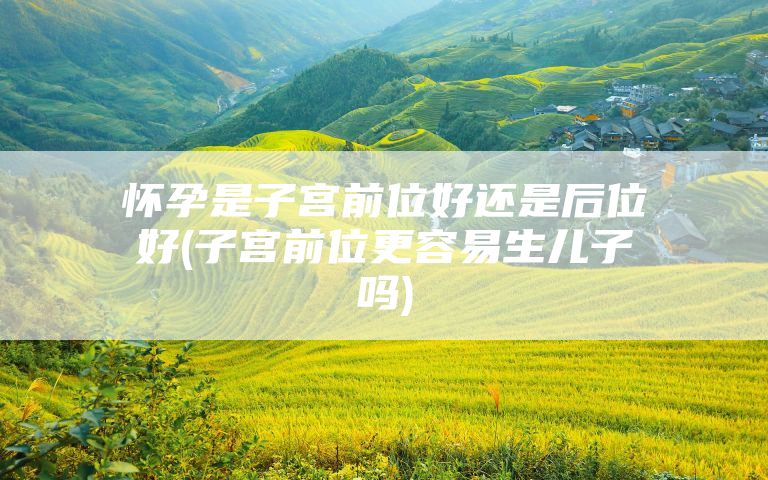 怀孕是子宫前位好还是后位好(子宫前位更容易生儿子吗)