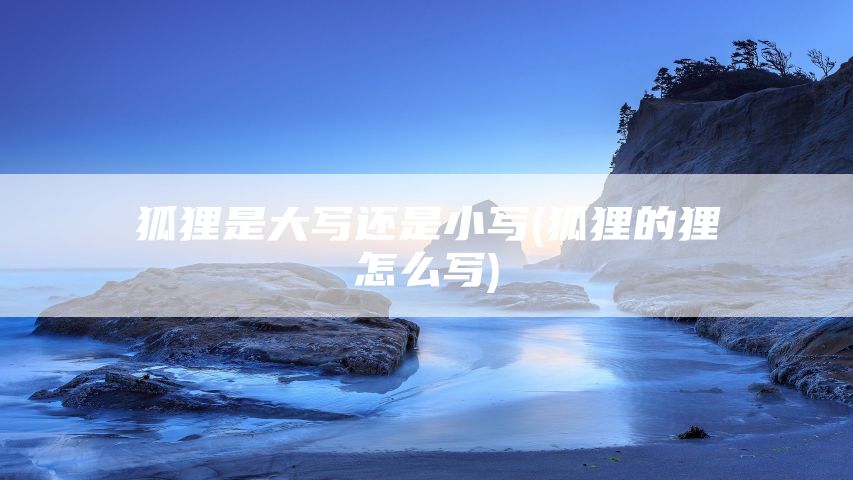 狐狸是大写还是小写(狐狸的狸怎么写)