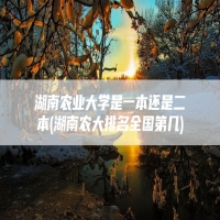 湖南农业大学是一本还是二本(湖南农大排名全国第几)