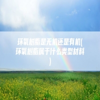 环氧树脂是无机还是有机(环氧树脂属于什么类型材料)